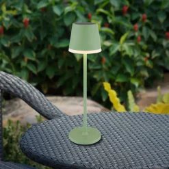 Globo LED-solcellelampe, metall, lysegrønn, høyde 41 cm, IP44 Outlet