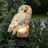 STAR TRADING LED-solcellelampe Owl med jordspyd| Dekorasjonsbelysning|Solcellelamper