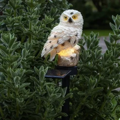 STAR TRADING LED-solcellelampe Owl med jordspyd| Dekorasjonsbelysning|Solcellelamper