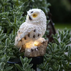 STAR TRADING LED-solcellelampe Owl med jordspyd| Dekorasjonsbelysning|Solcellelamper