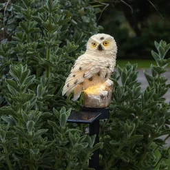 STAR TRADING LED-solcellelampe Owl med jordspyd| Dekorasjonsbelysning|Solcellelamper