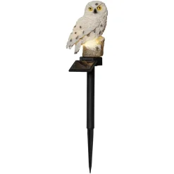 STAR TRADING LED-solcellelampe Owl med jordspyd| Dekorasjonsbelysning|Solcellelamper