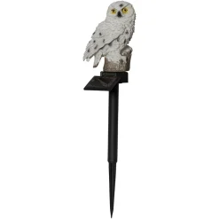 STAR TRADING LED-solcellelampe Owl med jordspyd| Dekorasjonsbelysning|Solcellelamper