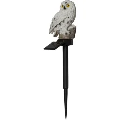 STAR TRADING LED-solcellelampe Owl med jordspyd| Dekorasjonsbelysning|Solcellelamper