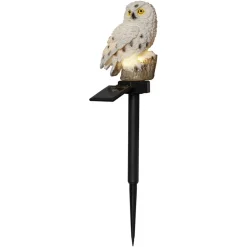 STAR TRADING LED-solcellelampe Owl med jordspyd| Dekorasjonsbelysning|Solcellelamper