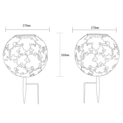 Globo LED-solcellelampe 36749S globus Ø 27 cm, sølv, jordspyd New
