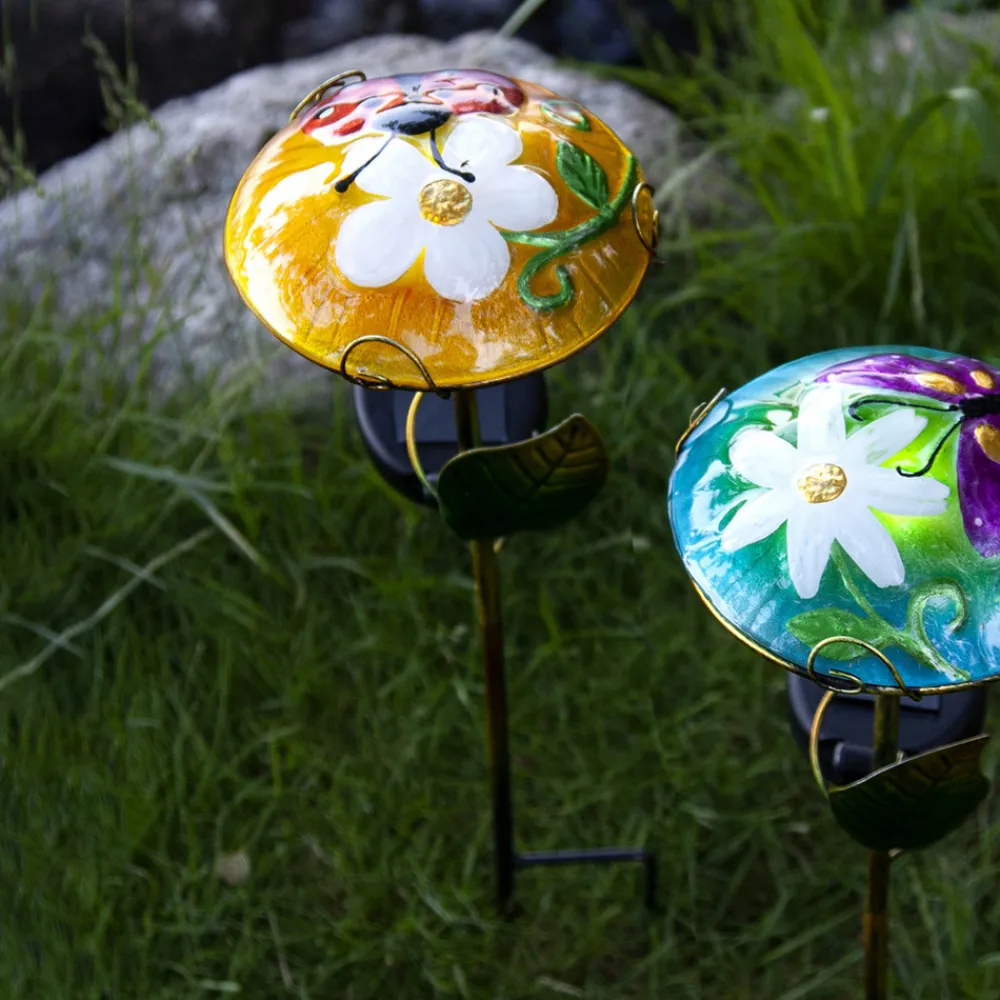 STAR TRADING LED-solcellelampe Salona med dekor, gul/grønn Best