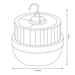 Milagro Lighting LED-solcellelampe Ufo, bærbar, plast, svart/hvit| Solcellelamper