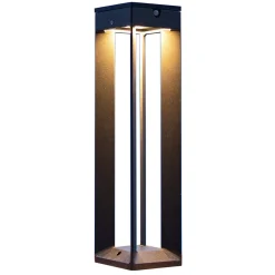 Les Jardins LED-solcellelykt Borne med sensor, 45 cm, grå| Solcellelamper Med Sensor|Utebelysning Med Sensor