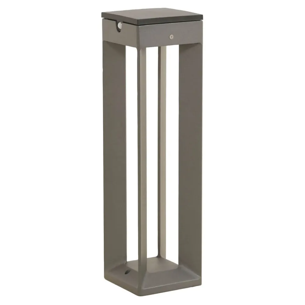 Les Jardins LED-solcellelykt Borne med sensor, 45 cm, grå| Solcellelamper Med Sensor|Utebelysning Med Sensor