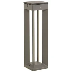 Les Jardins LED-solcellelykt Borne med sensor, 45 cm, grå| Solcellelamper Med Sensor|Utebelysning Med Sensor