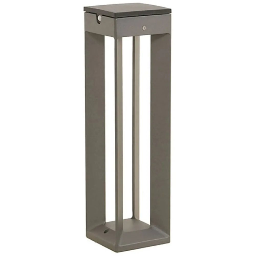 Les Jardins LED-solcellelykt Borne med sensor, 45 cm, grå| Solcellelamper Med Sensor|Utebelysning Med Sensor