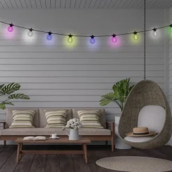 Näve LED-solcellelyslenke CADENA, RGB, svart, 10 lyskilder, 10 m| Solcellelamper