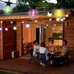 Näve LED-solcellelyslenke CADENA, RGB, svart, 10 lyskilder, 10 m| Solcellelamper