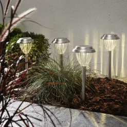STAR TRADING LED-solcelle-sokkellampe Palma i 4-pk| Solcellelamper