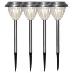 STAR TRADING LED-solcelle-sokkellampe Palma i 4-pk| Solcellelamper