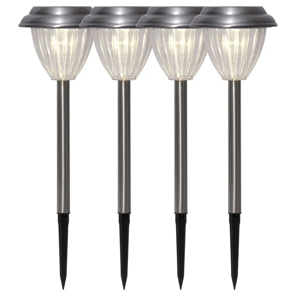 STAR TRADING LED-solcelle-sokkellampe Palma i 4-pk| Solcellelamper