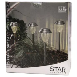STAR TRADING LED-solcelle-sokkellampe Palma i 4-pk| Solcellelamper