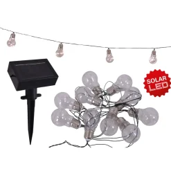 Näve LED-sol-lyslenke tradisjonell glødepære 10 lys Sale