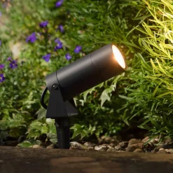 LCD LED-spot med jordspyd 5131, svart, aluminium, glass, jordet støpsel| Led-Utendørs|Utespotter