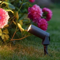 LCD LED-spot med jordspyd 5131, svart, aluminium, glass, jordet støpsel| Led-Utendørs|Utespotter