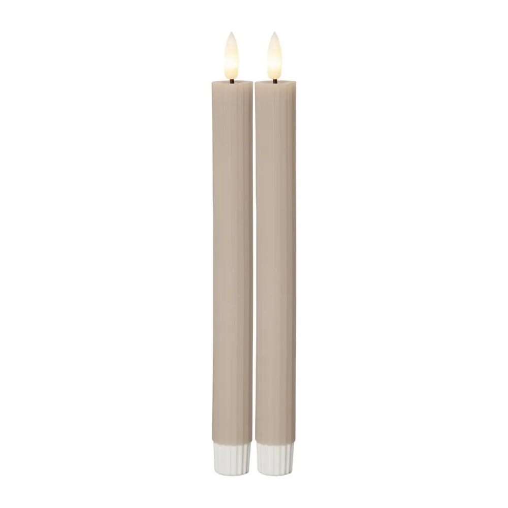 STAR TRADING LED-stripe, beige, 25 cm voks batteri sett med 2 stk| Julebelysning|Dekorasjonsbelysning