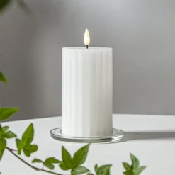 STAR TRADING LED-stripe hvitt 15 cm ekte voks batteridrevet| Julebelysning|Dekorasjonsbelysning