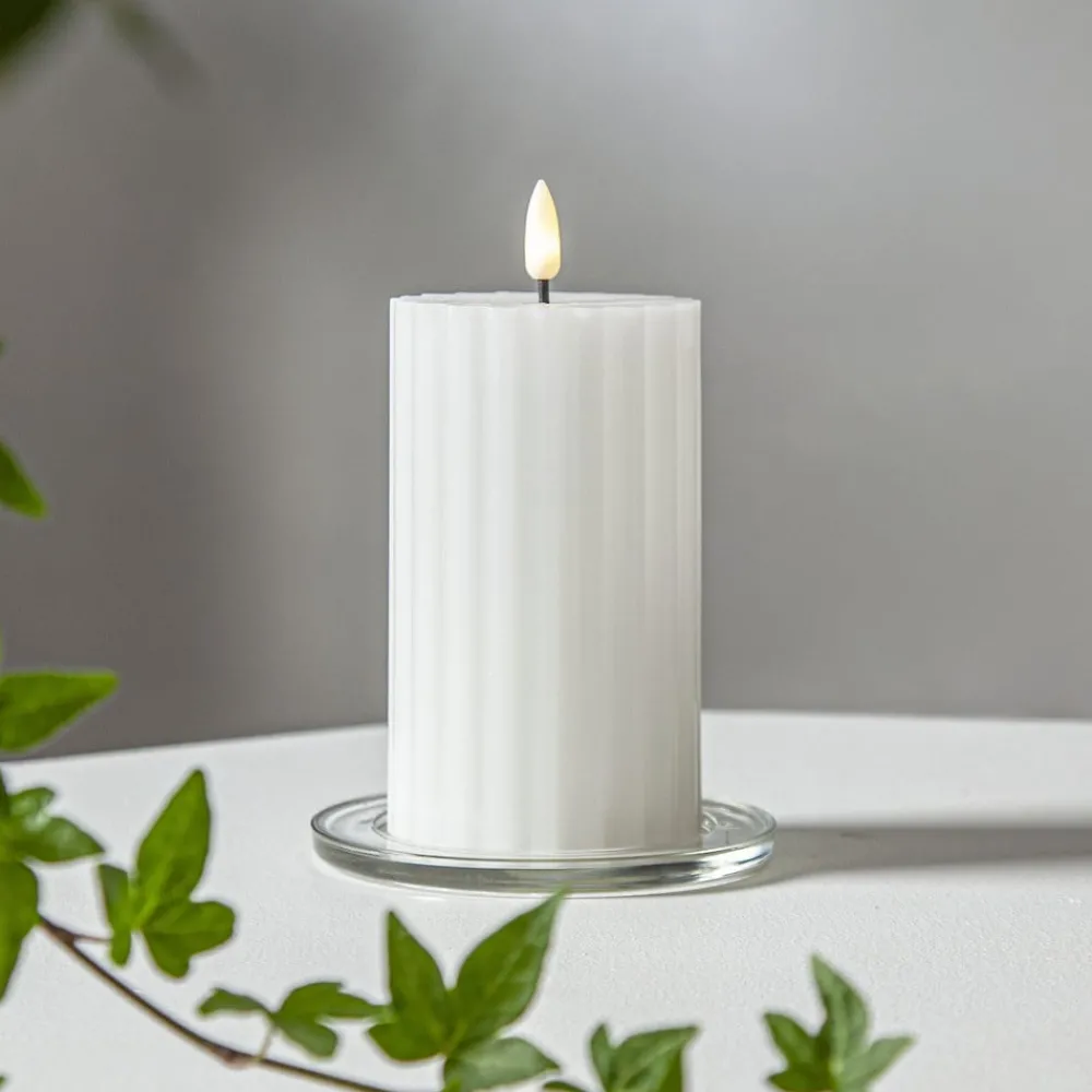 STAR TRADING LED-stripe hvitt 15 cm ekte voks batteridrevet| Julebelysning|Dekorasjonsbelysning