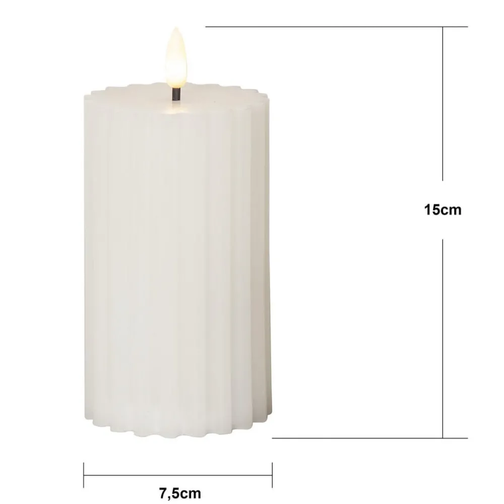 STAR TRADING LED-stripe hvitt 15 cm ekte voks batteridrevet| Julebelysning|Dekorasjonsbelysning