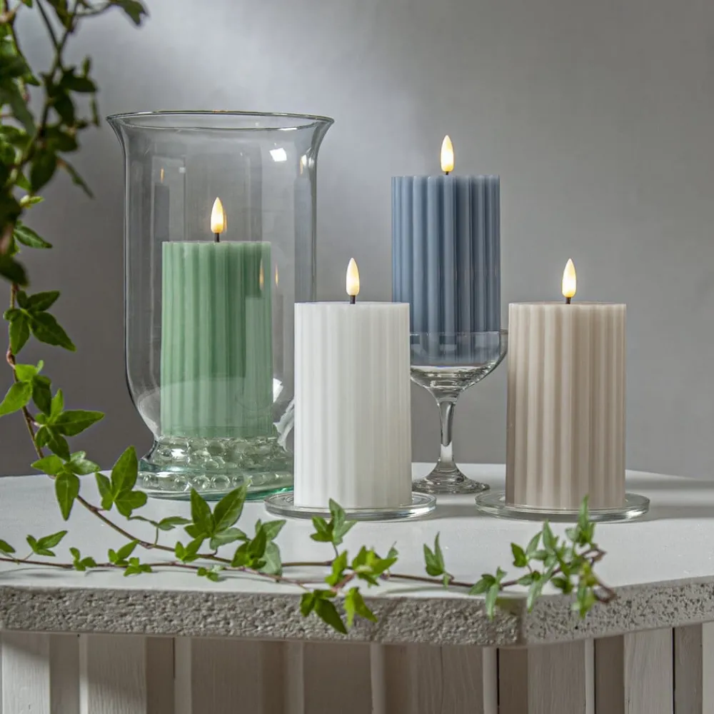 STAR TRADING LED-stripe hvitt 15 cm ekte voks batteridrevet| Julebelysning|Dekorasjonsbelysning