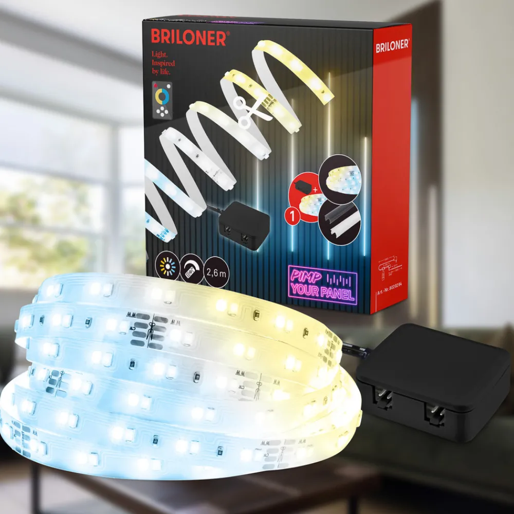Briloner LED-stripe Pimp your panel, startsett, CCT, lengde 2,6 m Clearance