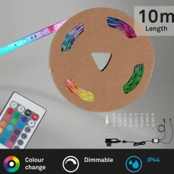 Briloner LED-stripe Superline fjernkontroll 10m RGB IP44| Lysstriper
