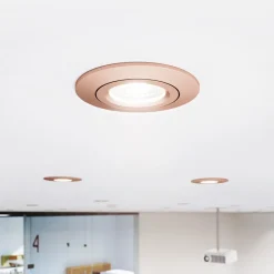 Sigor LED-takinnbyggingsspot Diled, Ø 8,5 cm, 6 W, 3000 K, rosé| Downlights|Spotter I Tak