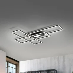 JUST LIGHT. GmbH LED-taklampe Asmin, CCT, svart, 98,9x69,4 cm| Design- Og Hotellbelysning|Led-Innendørs