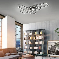 JUST LIGHT. GmbH LED-taklampe Asmin, CCT, svart, 98,9x69,4 cm| Design- Og Hotellbelysning|Led-Innendørs