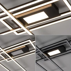 JUST LIGHT. GmbH LED-taklampe Asmin, CCT, svart, 98,9x69,4 cm| Design- Og Hotellbelysning|Led-Innendørs