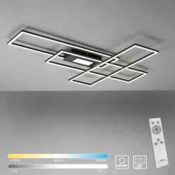 JUST LIGHT. GmbH LED-taklampe Asmin, CCT, svart, 98,9x69,4 cm| Design- Og Hotellbelysning|Led-Innendørs