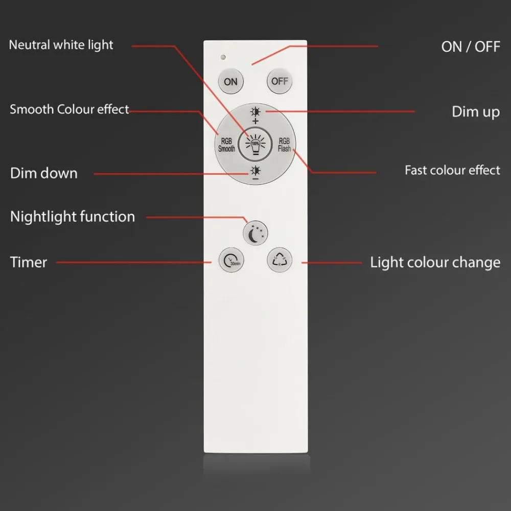 Briloner LED-taklampe B smart RGBW dimmbar hvit Ø 42 cm| Smarthus Belysning