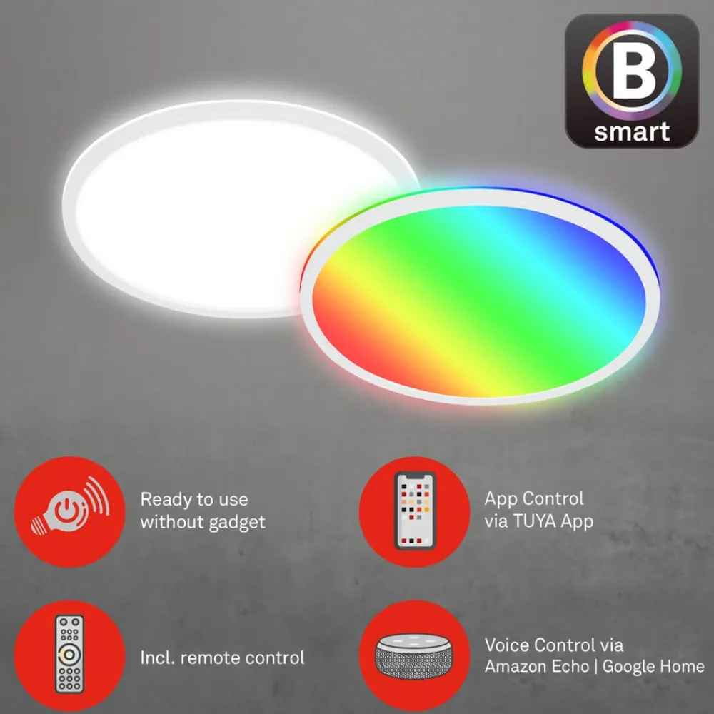 Briloner LED-taklampe B smart RGBW dimmbar hvit Ø 42 cm| Smarthus Belysning
