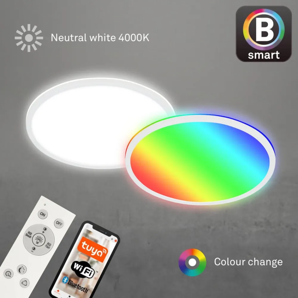 Briloner LED-taklampe B smart RGBW dimmbar hvit Ø 42 cm| Smarthus Belysning