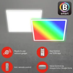 Briloner LED-taklampe B smart RGBW dimmbar hvit 42x42cm| Smarthus Belysning