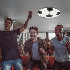 Briloner LED-taklampe Fotball, svart/hvit Ø 27,5cm| Led-Innendørs|Taklamper