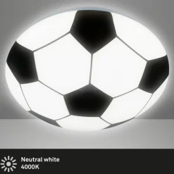 Briloner LED-taklampe Fotball, svart/hvit Ø 27,5cm| Led-Innendørs|Taklamper