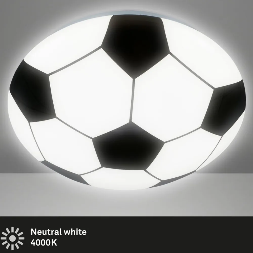 Briloner LED-taklampe Fotball, svart/hvit Ø 27,5cm| Led-Innendørs|Taklamper