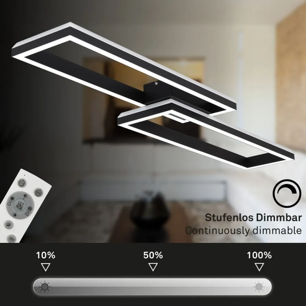 Briloner LED-taklampe Frame 2 lysk RGBW backlight svart| Led-Innendørs|Taklamper