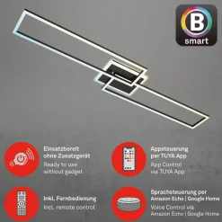Briloner LED-taklampe Frame S CCT 110 x 24,8 cm svart| Smarthus Belysning