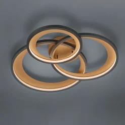 Trio Lighting LED-taklampe Granada, svart matt/gull Sale