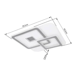 Globo LED-taklampe Kique, app-styrbar, hvit, lengde 50 cm, CCT| Smarthus Belysning