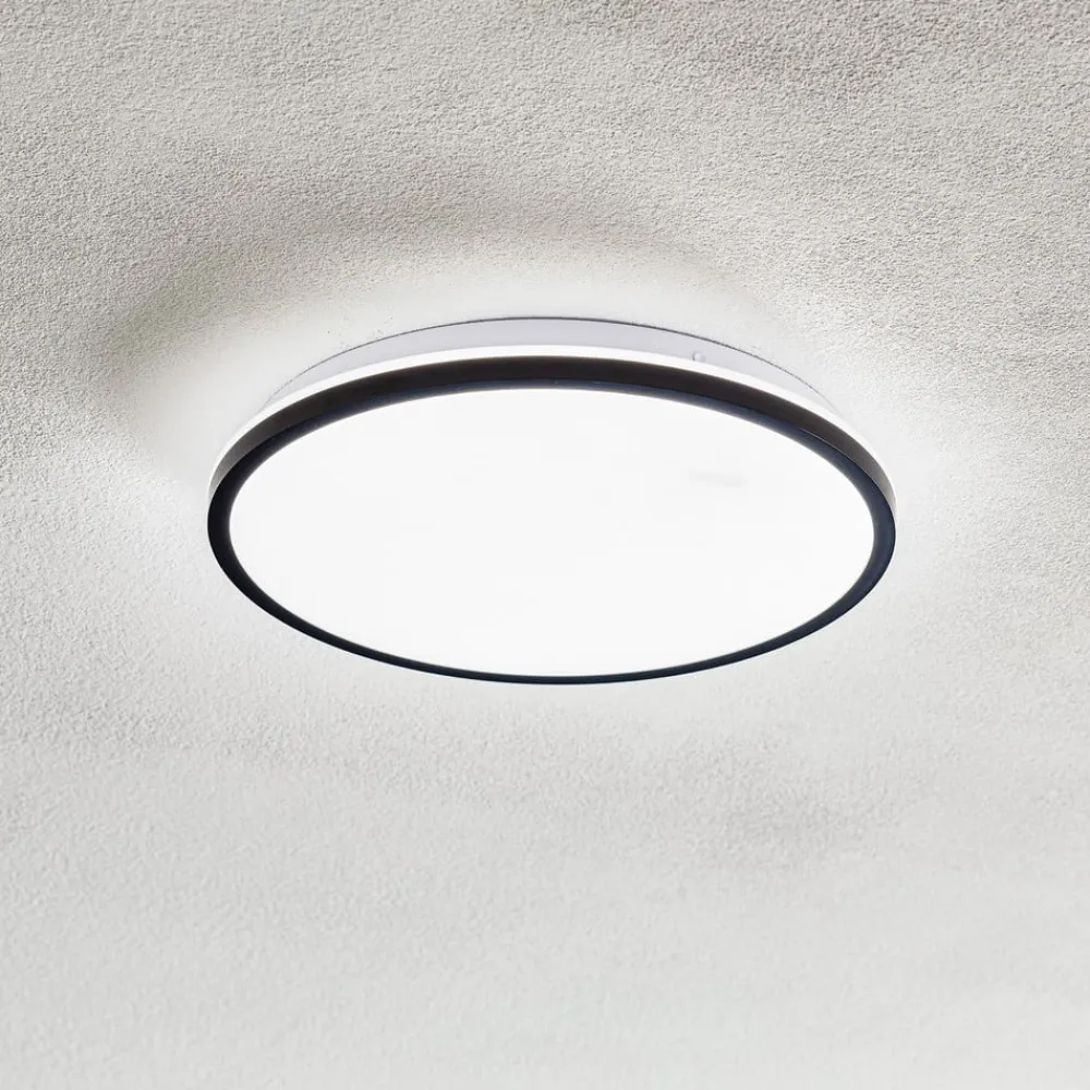 Briloner LED-taklampe Lana, bakgrunnsbelyst effekt Ø28 svart| Kontorbelysning