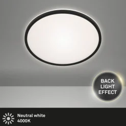 Briloner LED-taklampe Lana, bakgrunnsbelyst effekt Ø28 svart| Kontorbelysning